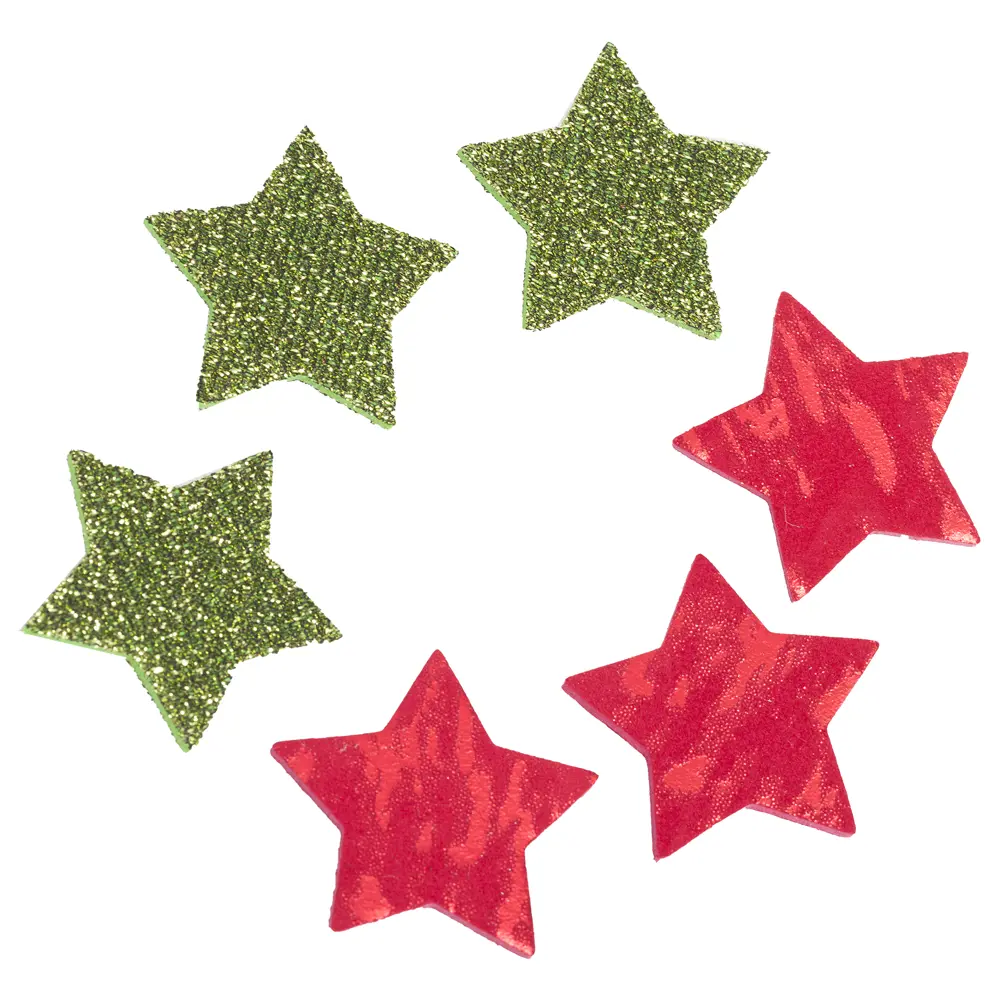 Фото Конфетти «Звездочки красные/зелёные» 4 см 100 шт.