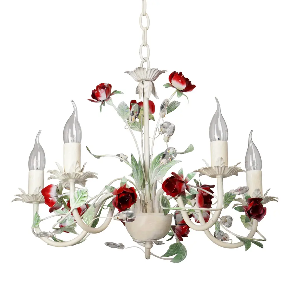 Фото Люстра Iris 5xE14x60 Вт, металл, цвет белый Фото Люстра Iris 5xE14x60 Вт, металл, цвет белый