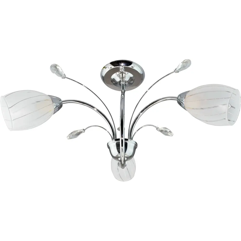 Фото Люстра Flower 3xE14x40 Вт, стекло, цвет хром Фото Люстра Flower 3xE14x40 Вт, стекло, цвет хром