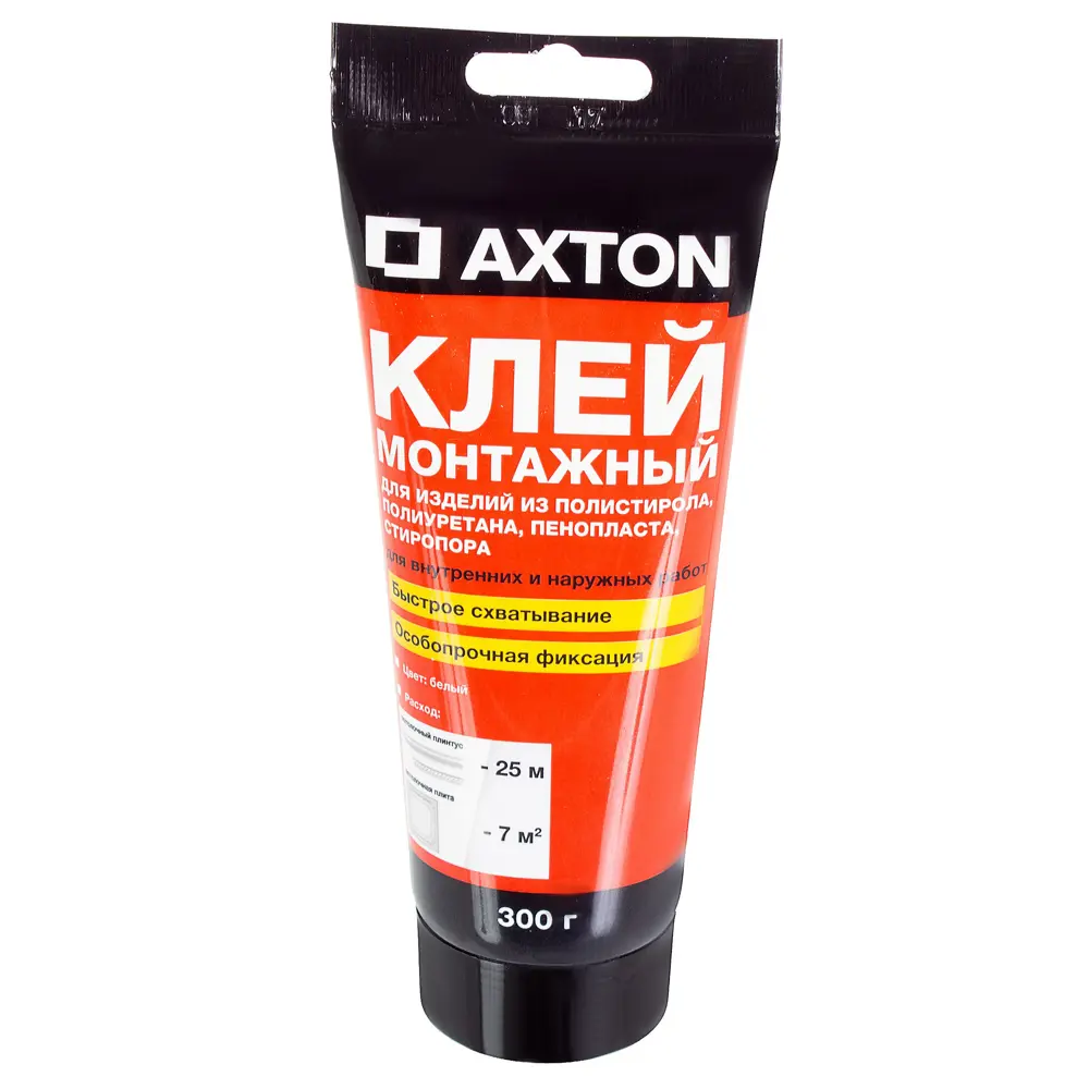 Фото Клей Axton для потолочных изделий монтажный особопрочный в тюбике 0.3 кг Фото Клей Axton для потолочных изделий монтажный особопрочный в тюбике 0.3 кг
