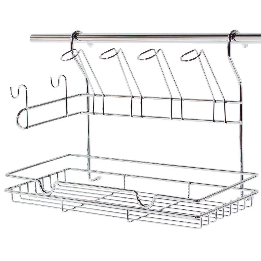 Фото Держатель для бокалов с полкой Delinia цвет хром Фото Держатель для бокалов с полкой Delinia цвет хром