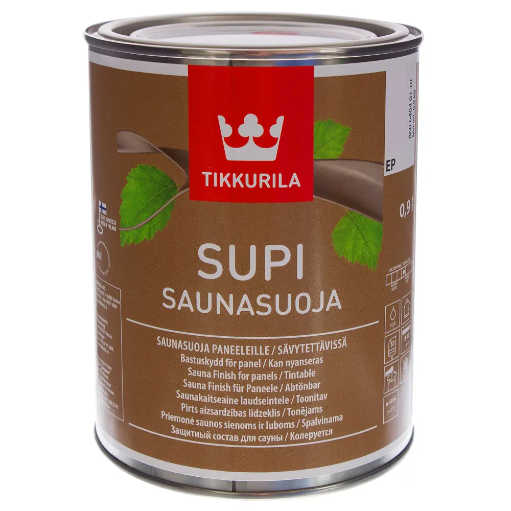 Фото Защитный состав для сауны акриловый Tikkurila Supi Saunasuoja 0.9 л Фото Защитный состав для сауны акриловый Tikkurila Supi Saunasuoja 0.9 л