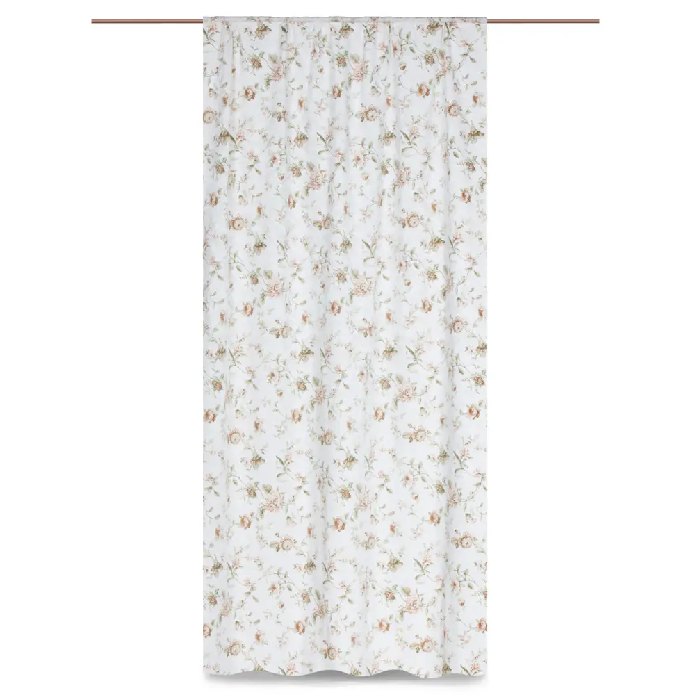Фото Штора на ленте «Цветы печать» 140х260 см жаккард цвет зелёный Фото Штора на ленте «Цветы печать» 140х260 см жаккард цвет зелёный
