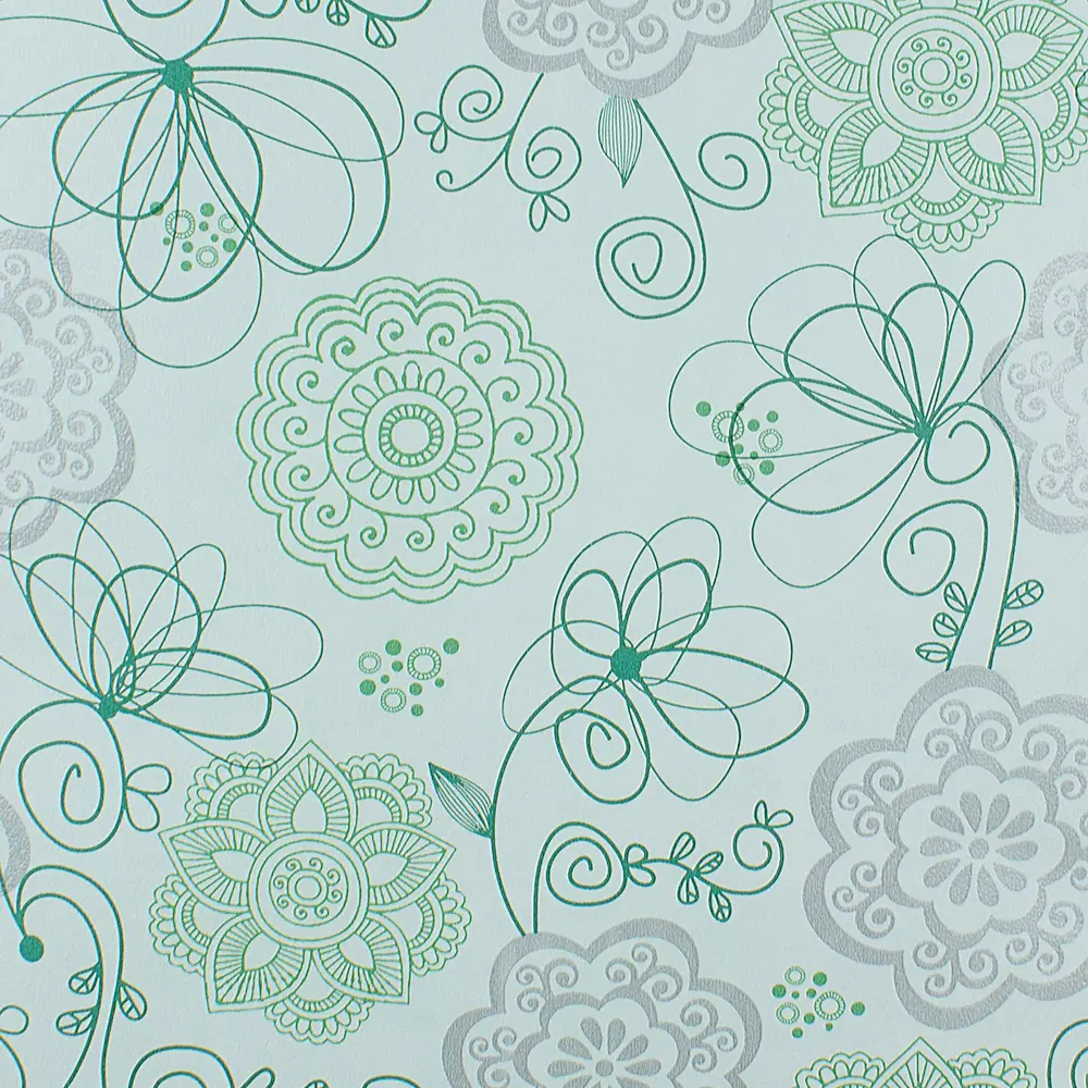 Фото Обои бумажные гофрированные Джулия 0.53х10 м цвет зелёный 0203