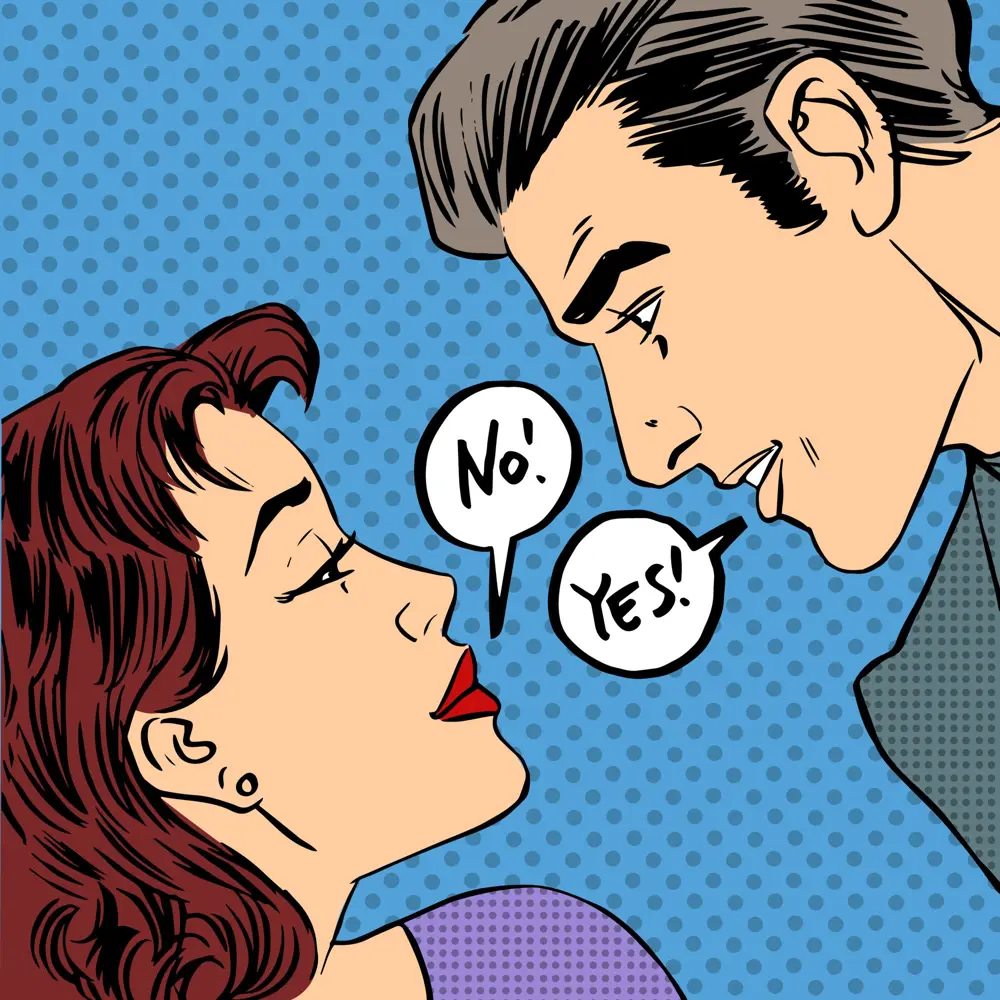 Фото Картина на холсте «Пара No Yes» 30х30 см Фото Картина на холсте «Пара No Yes» 30х30 см