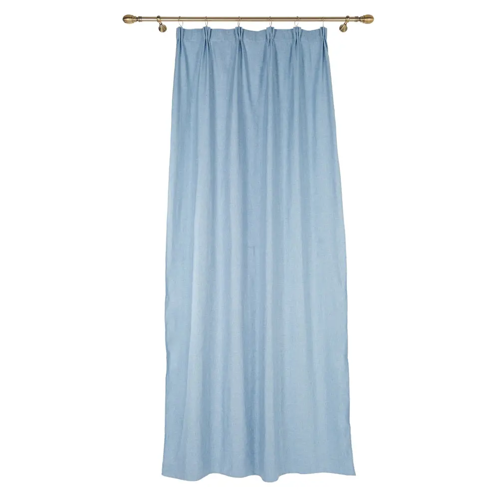 Фото Штора на ленте «Plain» 140х260 см жаккард цвет светло-синий