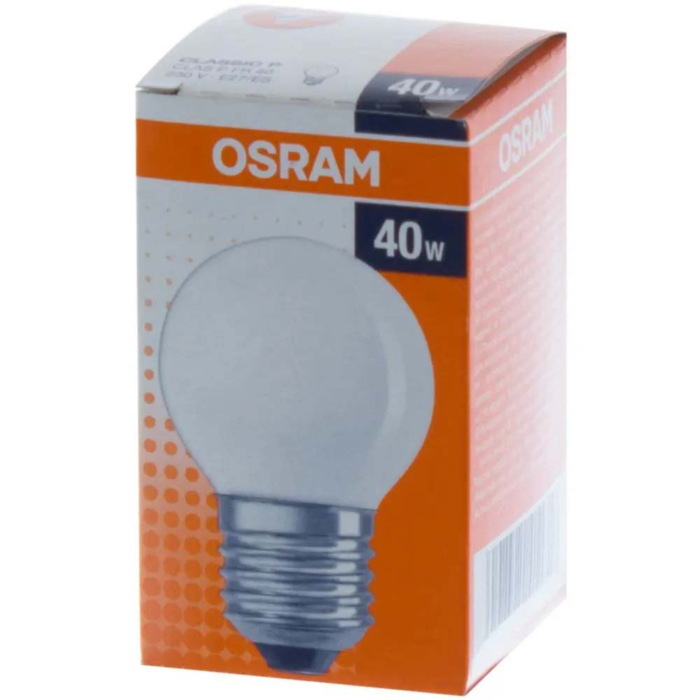 Фото 2 Лампа накаливания Osram шар E27 40 Вт свет тёплый белый Фото 2 Лампа накаливания Osram шар E27 40 Вт свет тёплый белый