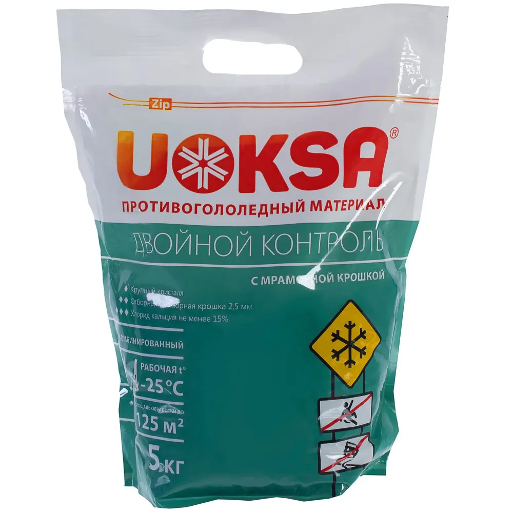 Фото Противогололедный UOKSA ДвойнойКонтроль 5 кг Фото Противогололедный UOKSA ДвойнойКонтроль 5 кг