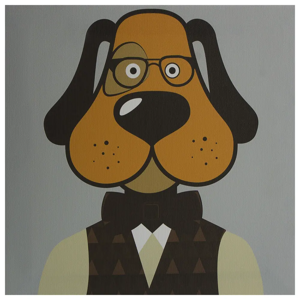 Фото Картина на холсте «Hipster dog» 30х30 см Фото Картина на холсте «Hipster dog» 30х30 см