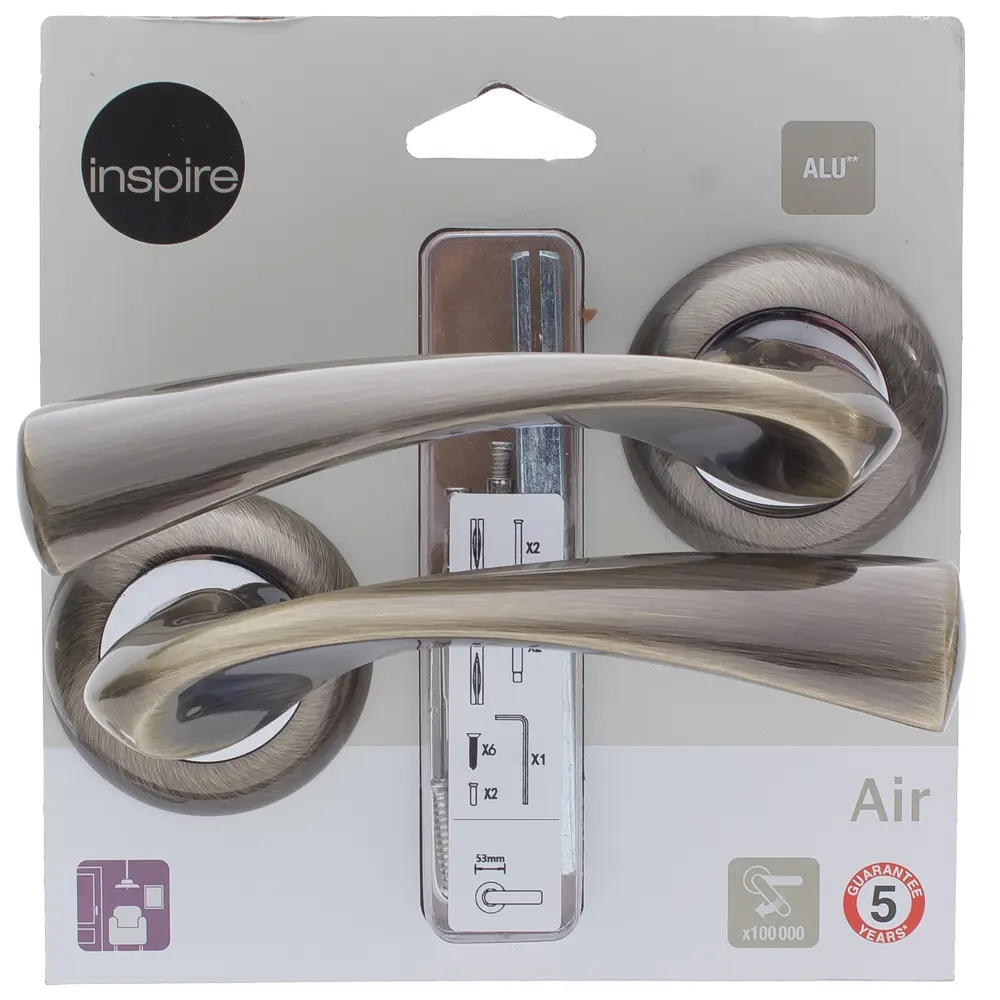 Фото 4 Дверная ручка Inspire «Air», без запирания, комплект, цвет бронза