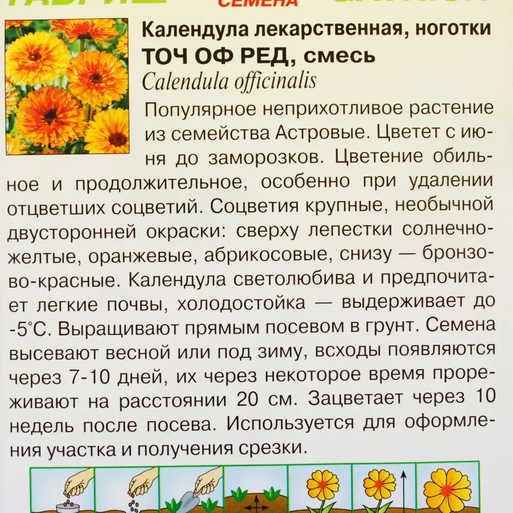 Фото 3 Календула «Тач оф Ред» 0.2 г Фото 3 Календула «Тач оф Ред» 0.2 г