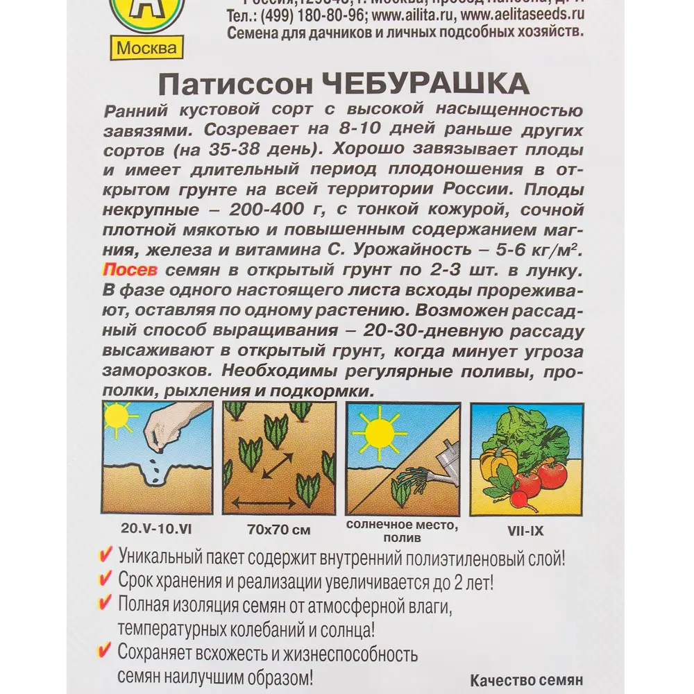 Фото 3 Семена Патиссон «Чебурашка» 1 г Фото 3 Семена Патиссон «Чебурашка» 1 г