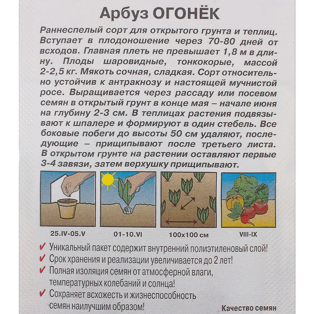 Фото 3 Семена Арбуз Огонёк Аэлита Фото 3 Семена Арбуз Огонёк Аэлита