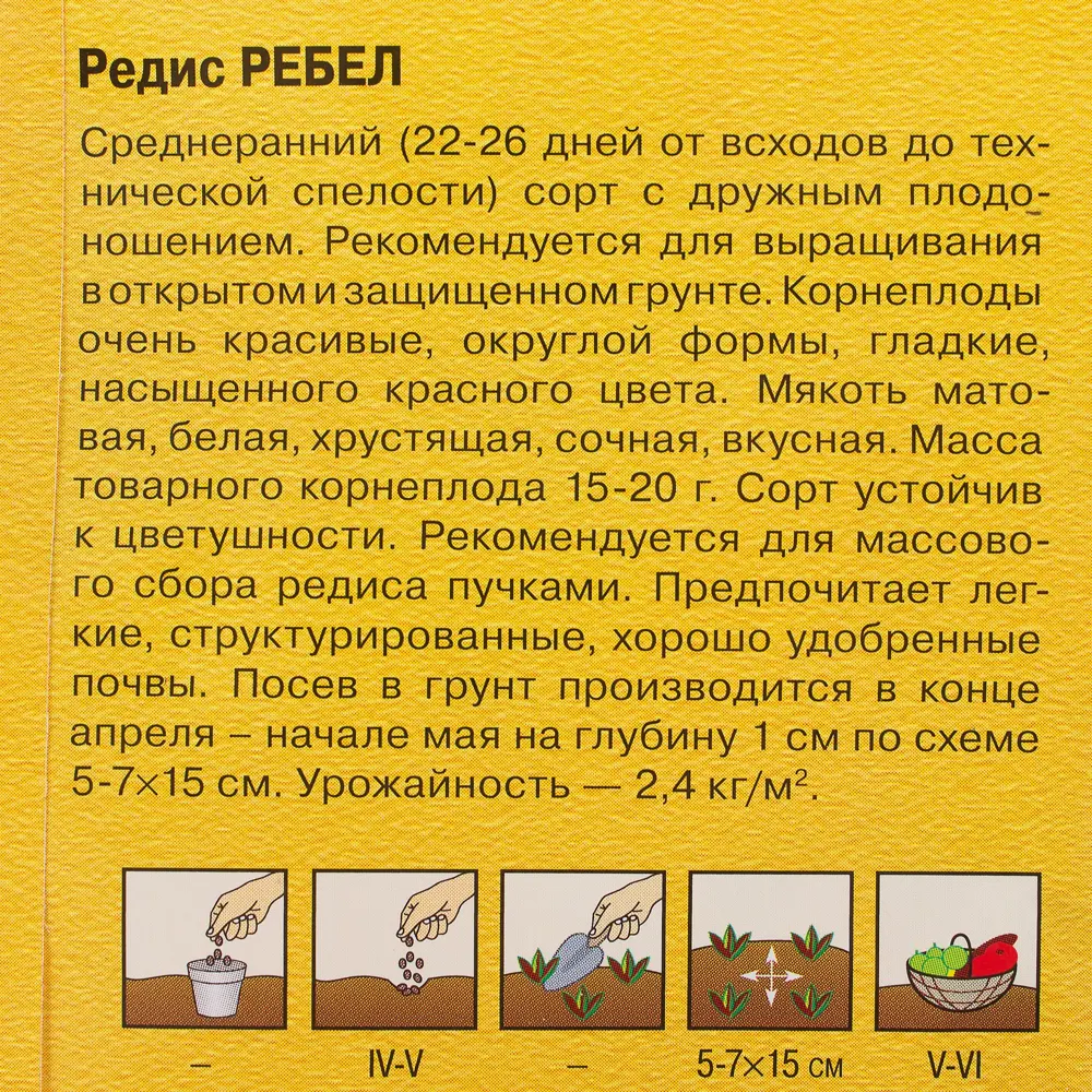 Фото 3 Семена Редис «Ребел» 1 г, (Голландия), h14 Фото 3 Семена Редис «Ребел» 1 г, (Голландия), h14