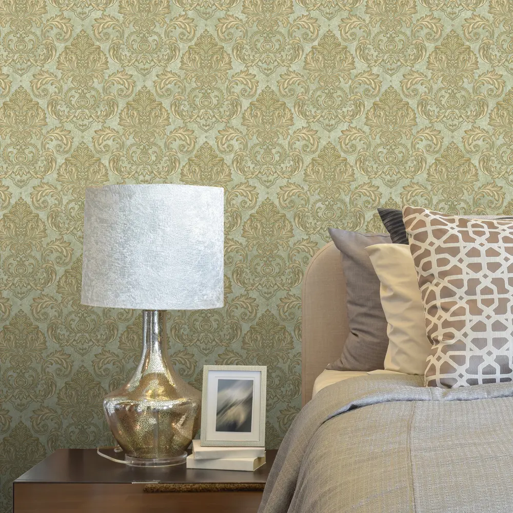 Фото 4 Обои флизелиновые Euro Decor Barocco зелёные 1.06 м 3700-6 Фото 4 Обои флизелиновые Euro Decor Barocco зелёные 1.06 м 3700-6