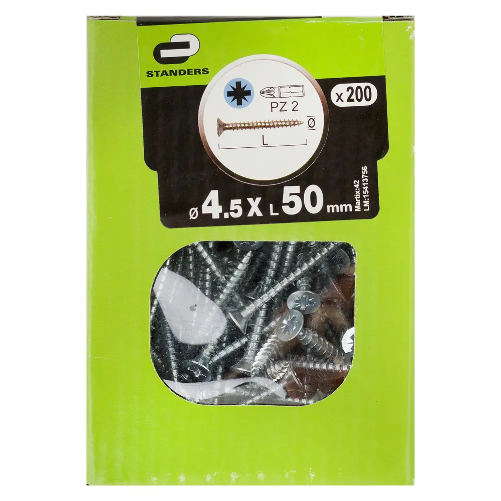 Фото 2 Саморезы универсальные Standers оцинкованные 4.5х50 мм 200 шт.