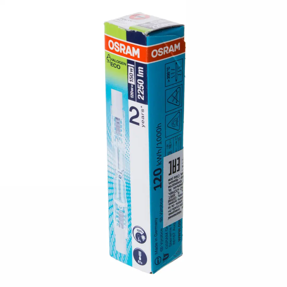 Фото 2 Лампа галогенная Osram R7s 120 Вт свет тёплый белый Фото 2 Лампа галогенная Osram R7s 120 Вт свет тёплый белый