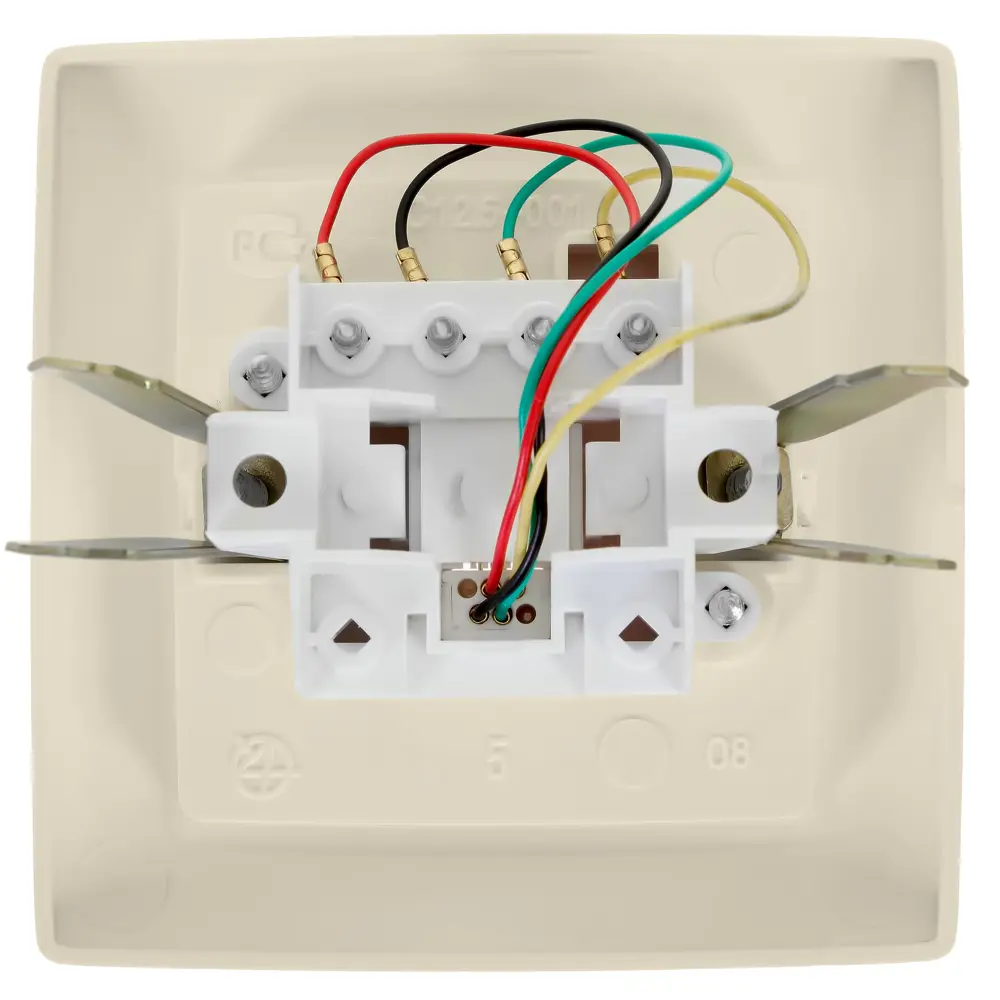 Фото 3 Телефонная розетка встраиваемая Reone RJ11, цвет слоновая кость Фото 3 Телефонная розетка встраиваемая Reone RJ11, цвет слоновая кость