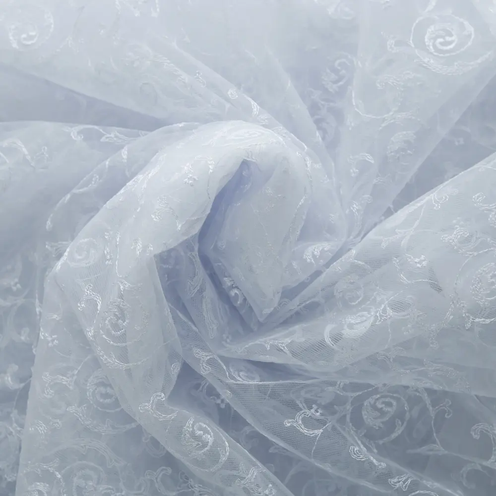 Фото 2 Тюль на ленте «Свежесть» с вышивкой 300х270 см цвет белый Фото 2 Тюль на ленте «Свежесть» с вышивкой 300х270 см цвет белый