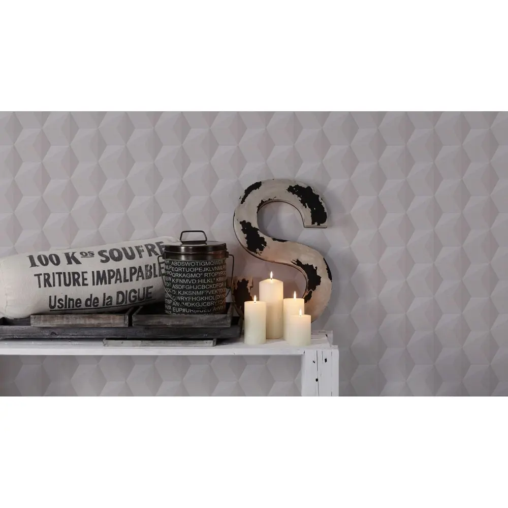 Фото 2 Обои флизелиновые 0.53х10 м геометрия цвет серый АС 962551 Фото 2 Обои флизелиновые 0.53х10 м геометрия цвет серый АС 962551