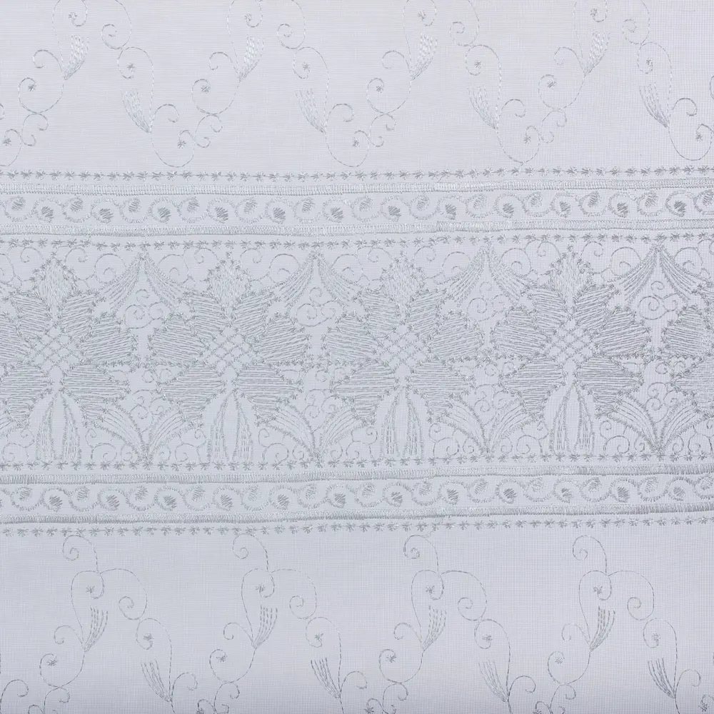 Фото 2 Тюль на ленте «Астра» вышивка 250х260 см сетка цвет экрю Фото 2 Тюль на ленте «Астра» вышивка 250х260 см сетка цвет экрю