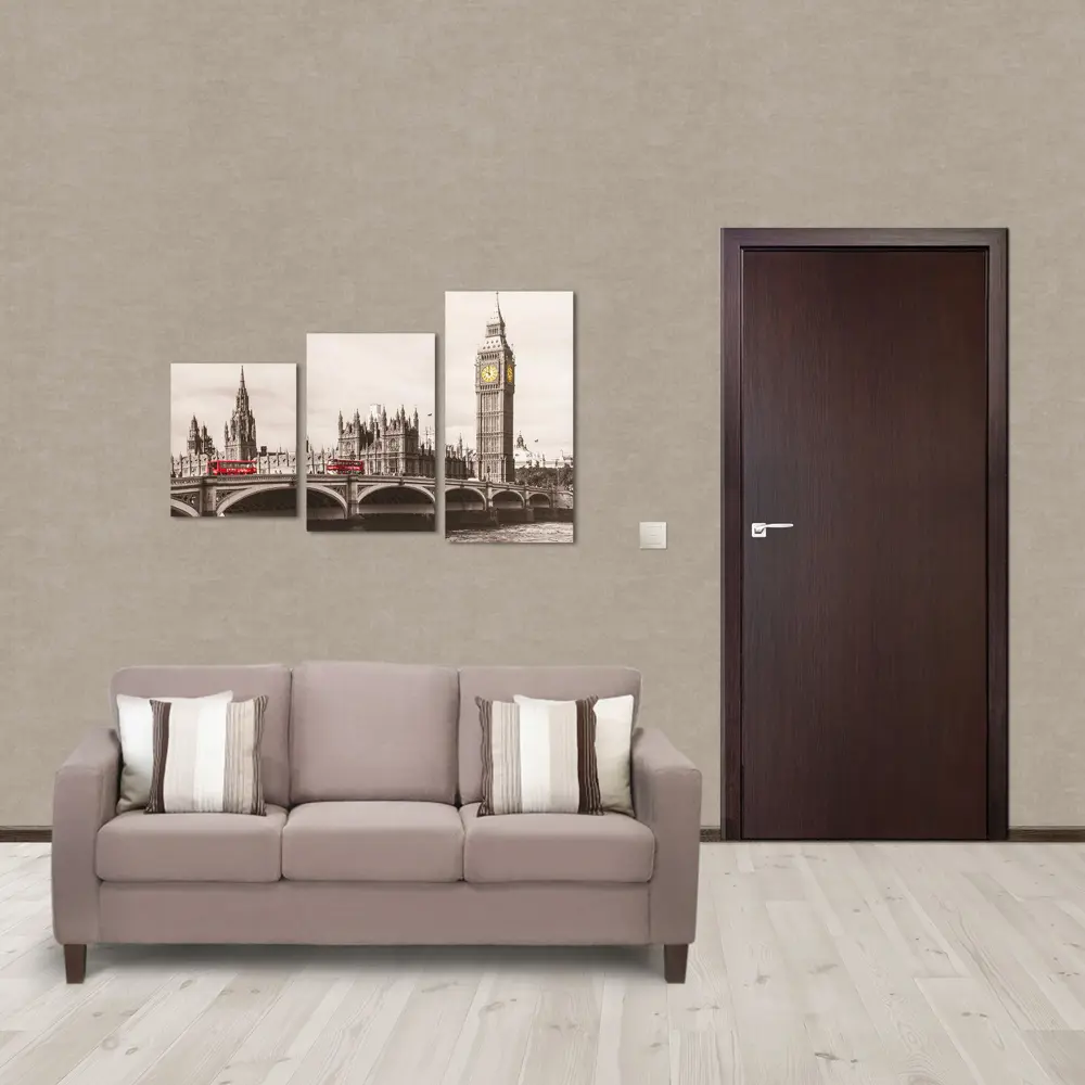 Фото 2 Дверь межкомнатная глухая Aura 70x200 см, ламинация, цвет венге 3D Фото 2 Дверь межкомнатная глухая Aura 70x200 см, ламинация, цвет венге 3D