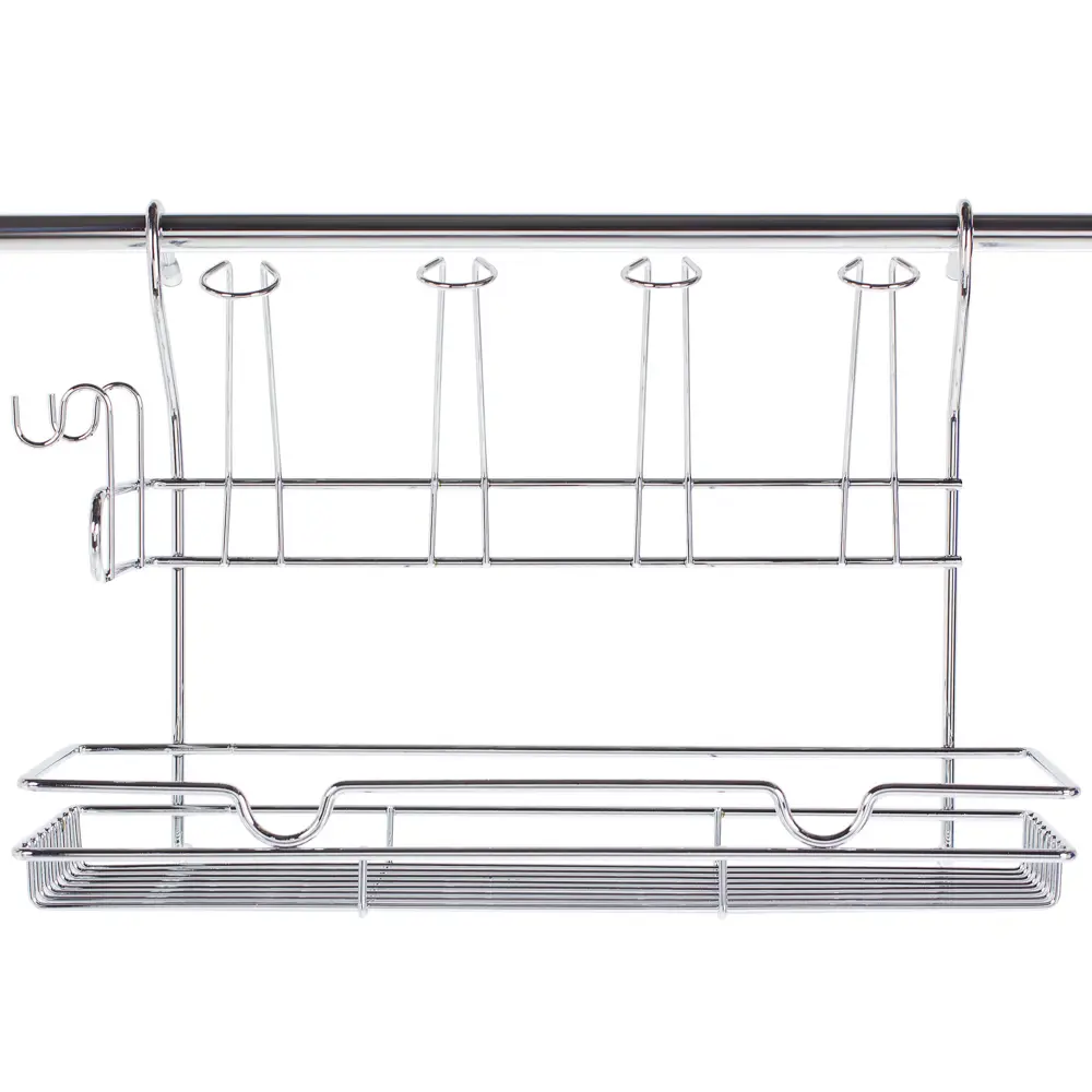 Фото 2 Держатель для бокалов с полкой Delinia цвет хром Фото 2 Держатель для бокалов с полкой Delinia цвет хром