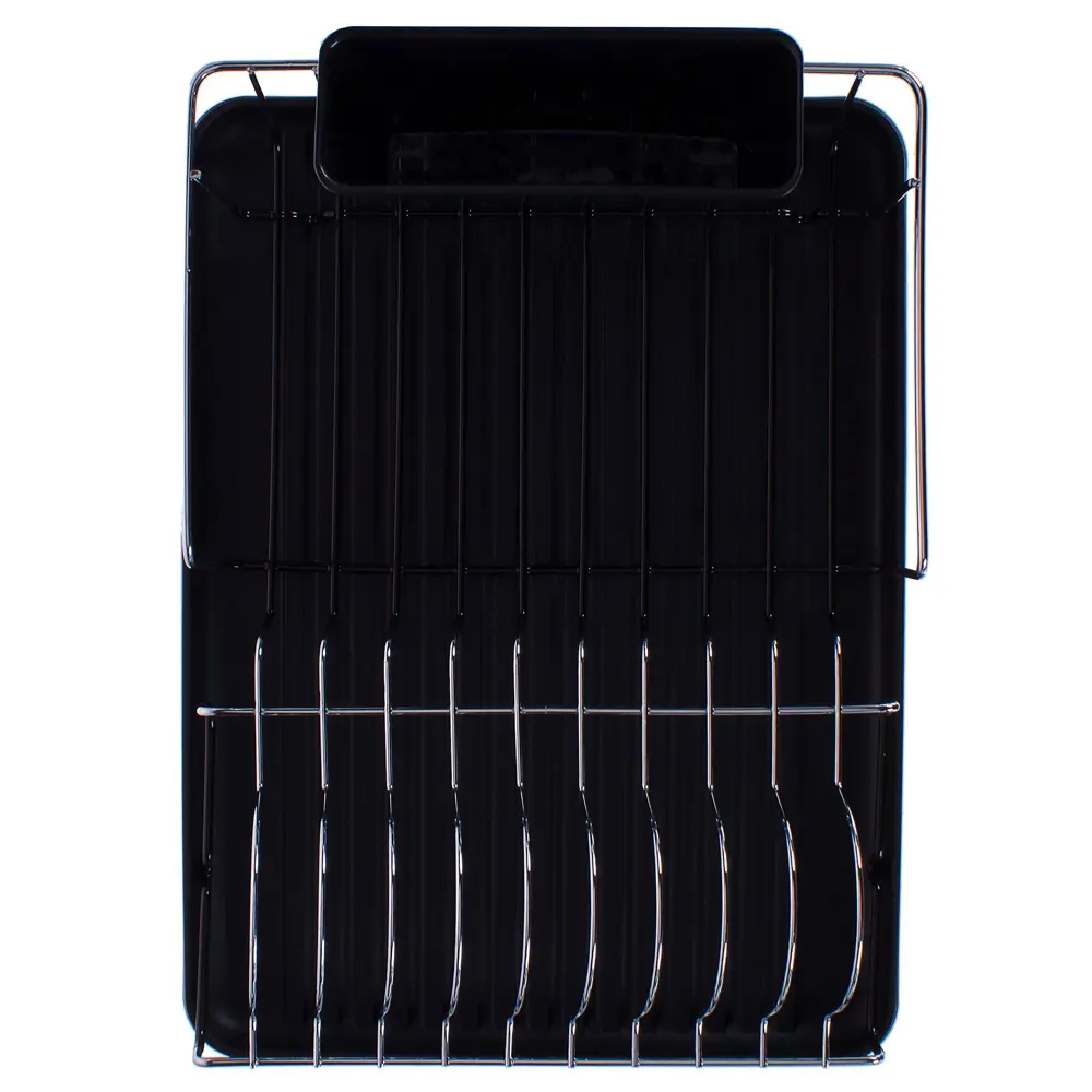 Фото 2 Сушилка с поддоном для посуды NEO, 40x29,4x14,4 см, цвет хром/чёрный