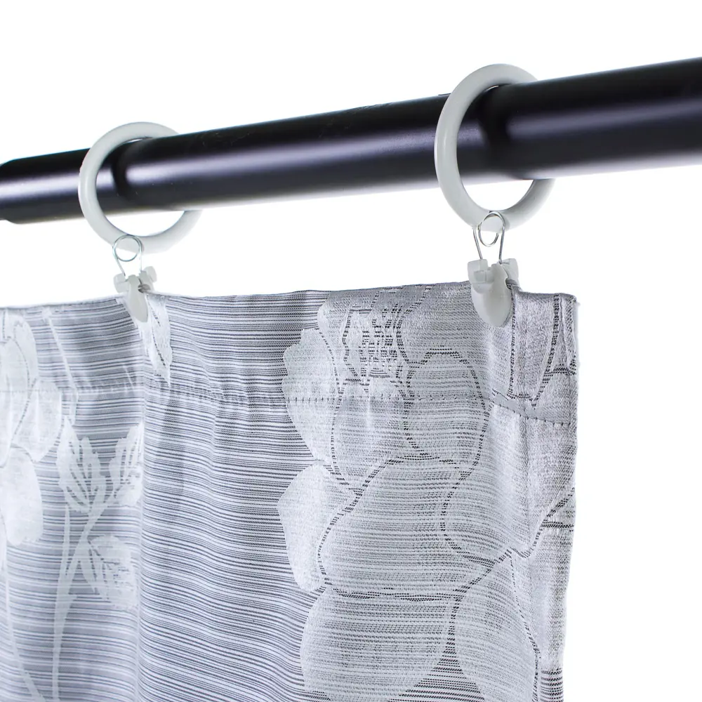 Фото 3 Штора на ленте «Sanrise цветы» 145х260 см цвет серый