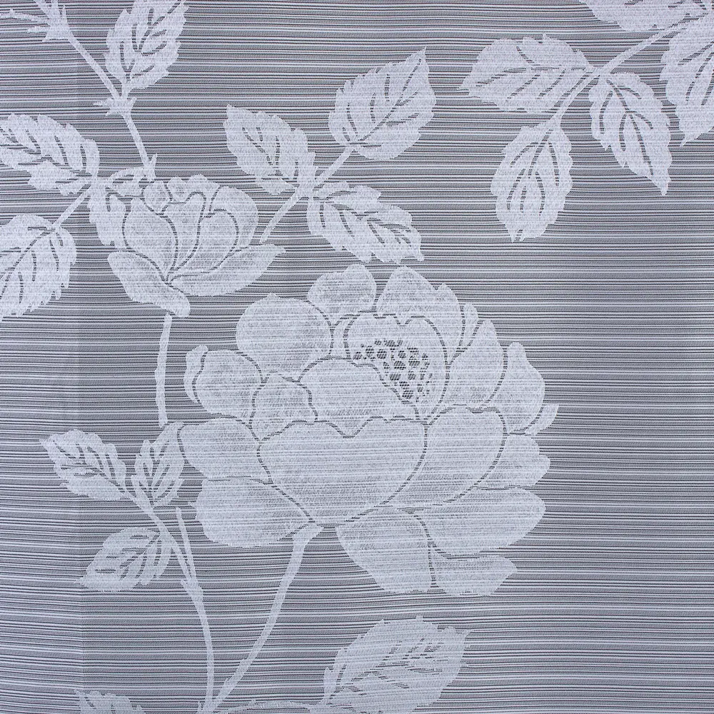 Фото 2 Штора на ленте «Sanrise цветы» 145х260 см цвет серый