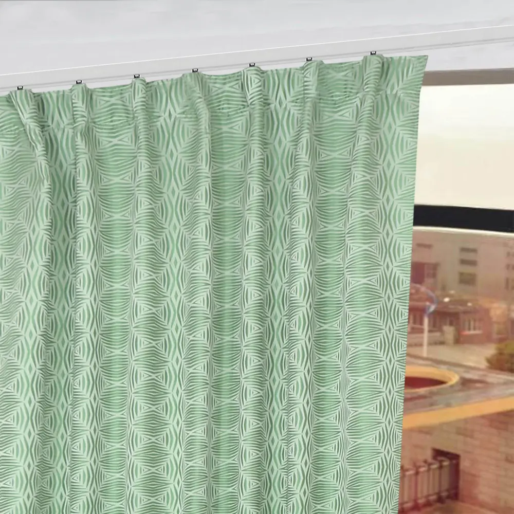 Фото 4 Штора на ленте «Вероника» 140х260 см цвет зелёный