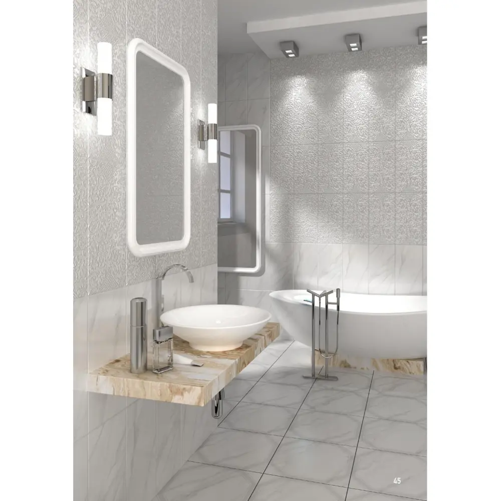Фото 3 Плитка настенная Carrara, цвет белый, 25x50 см, 1,25 м2 Фото 3 Плитка настенная Carrara, цвет белый, 25x50 см, 1,25 м2
