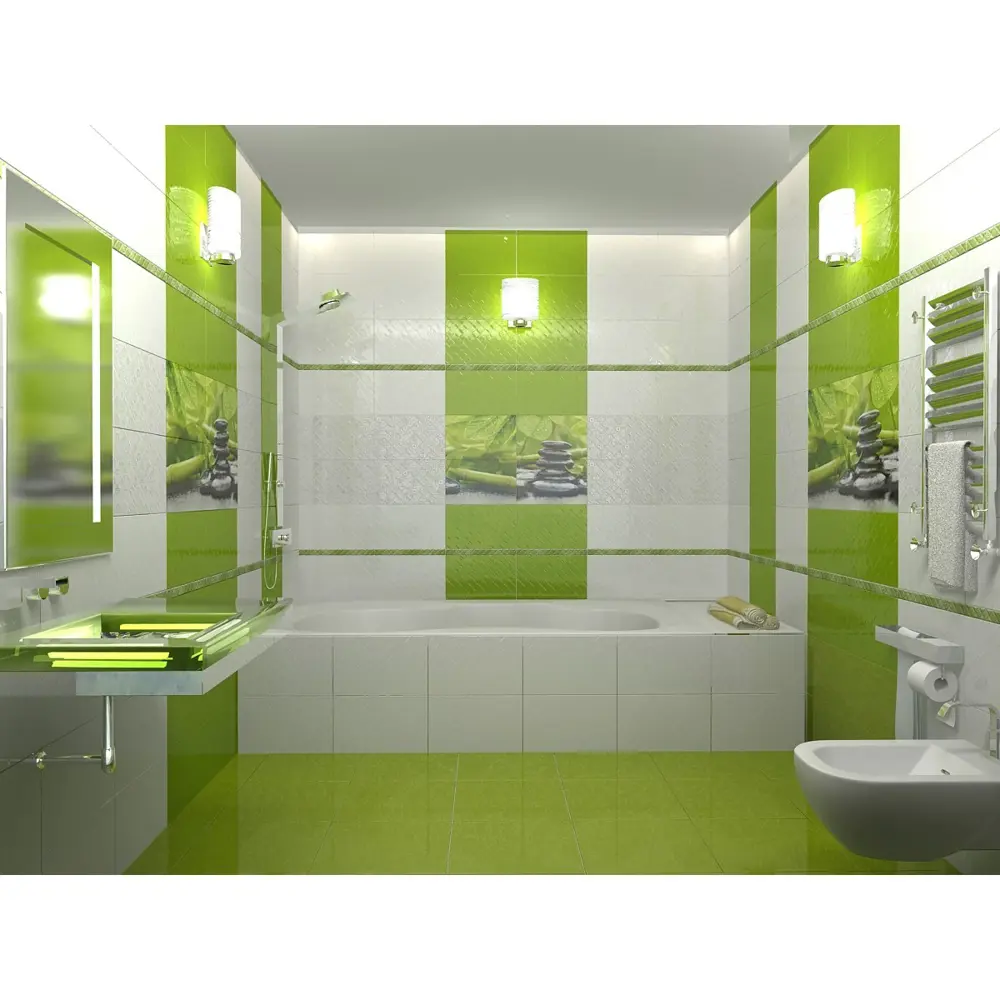 Фото 2 Плитка настенная Golden Tile «Relax» 25х40 см 1.5 м2 цвет зелёный Фото 2 Плитка настенная Golden Tile «Relax» 25х40 см 1.5 м2 цвет зелёный