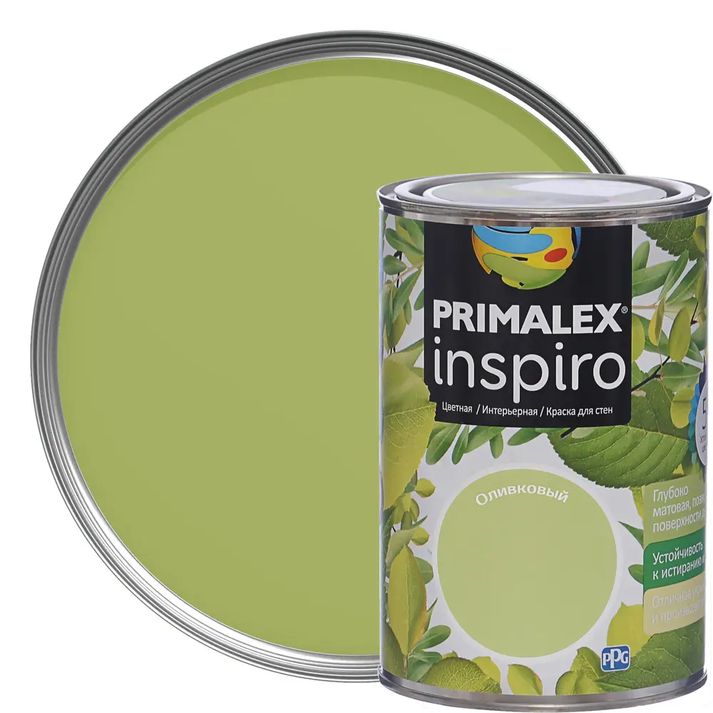 Фото Краска Primalex Inspiro 1 л Оливковый Фото Краска Primalex Inspiro 1 л Оливковый