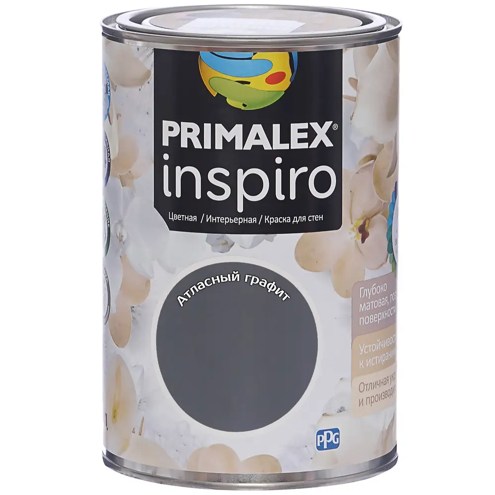 Фото 2 Краска Primalex Inspiro 1 л Атласный графит Фото 2 Краска Primalex Inspiro 1 л Атласный графит