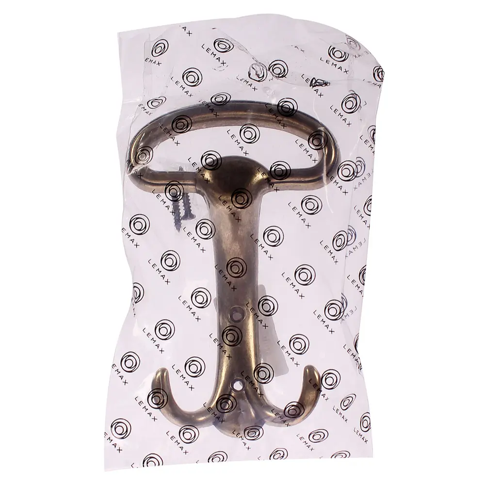 Фото 3 Крючок мебельный KR 0260 OAB двойной, сталь, цвет бронза Фото 3 Крючок мебельный KR 0260 OAB двойной, сталь, цвет бронза