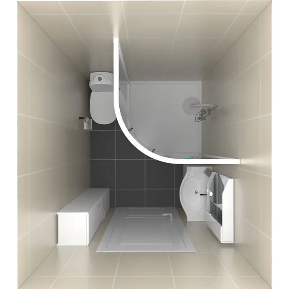 Фото 3 Душевая ширма Sensea Alur 1/4 круга для поддона 100х100 см Фото 3 Душевая ширма Sensea Alur 1/4 круга для поддона 100х100 см