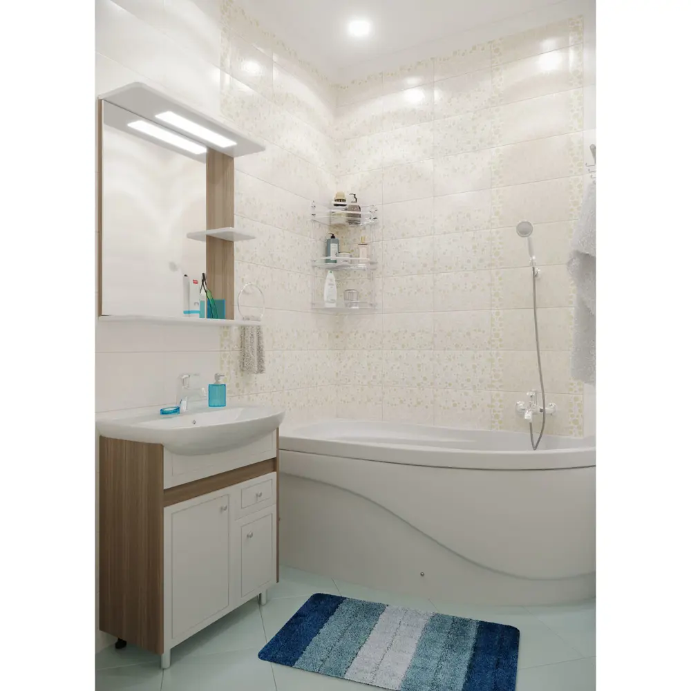Фото 5 Плитка настенная Mozaika 20x30 см 1.2 м2 цвет белый Фото 5 Плитка настенная Mozaika 20x30 см 1.2 м2 цвет белый