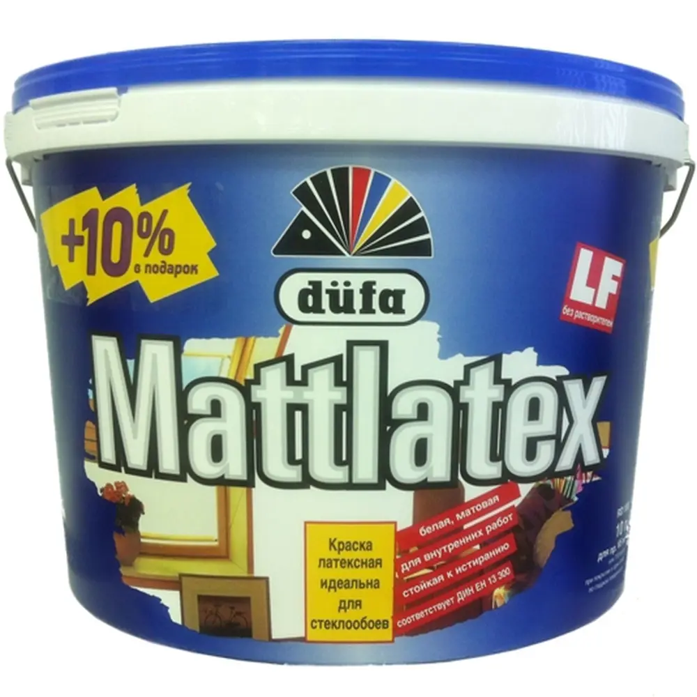 Фото Краска в/д Dufa Mattlatex, белая, 11 л Фото Краска в/д Dufa Mattlatex, белая, 11 л