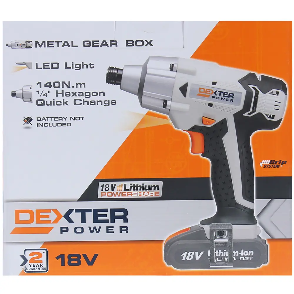 Фото 5 Гайковерт аккумуляторный ударный Dexter Power CID18LD, 18 В Li-ion, 140 Нм, без АКБ Фото 5 Гайковерт аккумуляторный ударный Dexter Power CID18LD, 18 В Li-ion, 140 Нм, без АКБ
