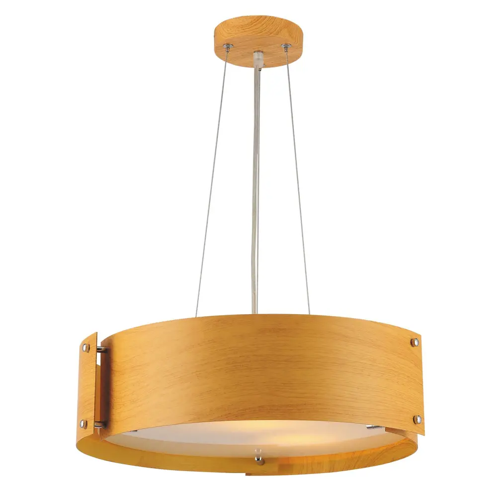 Фото Светильник подвесной Woody PL40WE27-06, 1хЕ27х40 Вт цвет белый/дерево