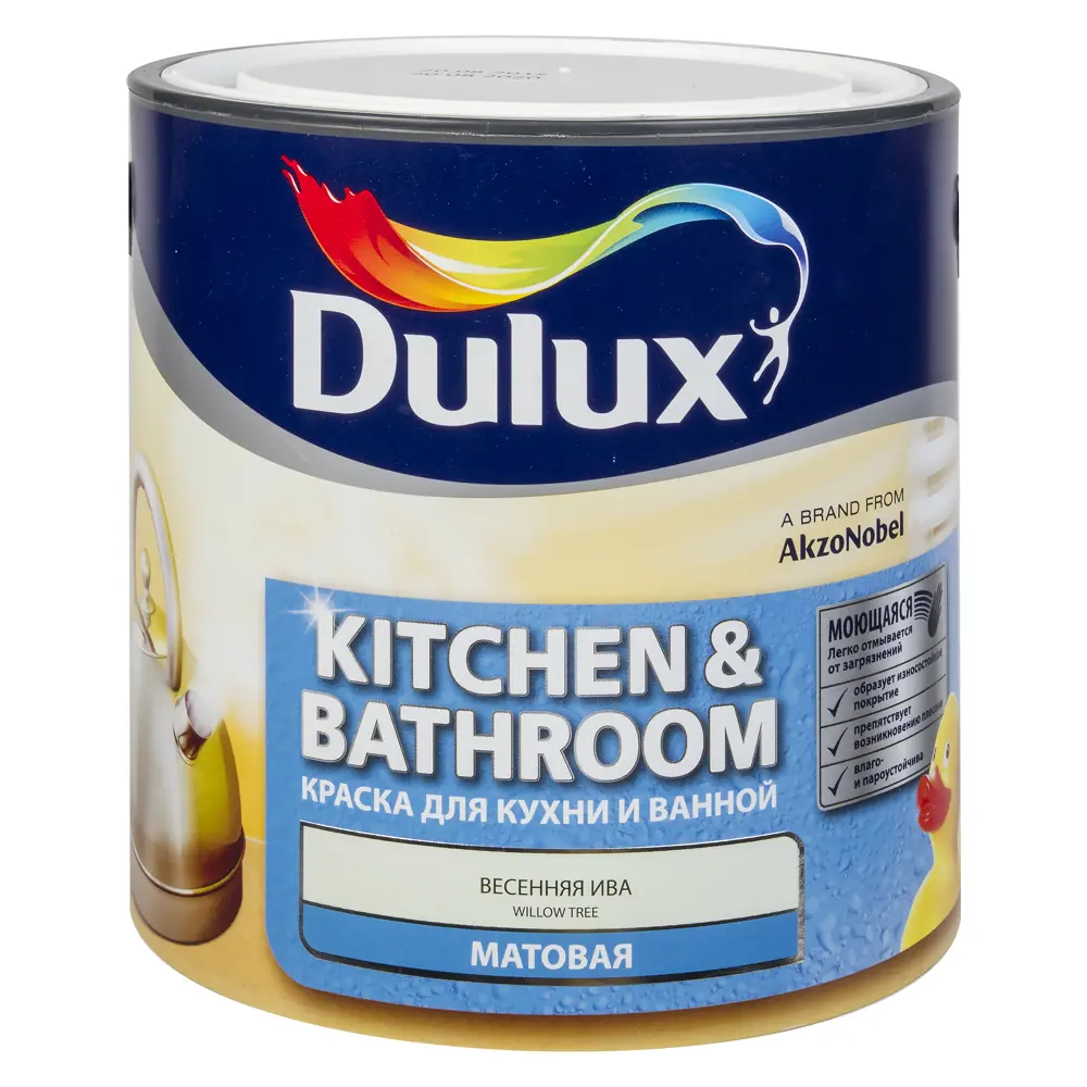 Фото Краска матовая для кухни и ванной комнаты Dulux WillowT 2.5 л Фото Краска матовая для кухни и ванной комнаты Dulux WillowT 2.5 л