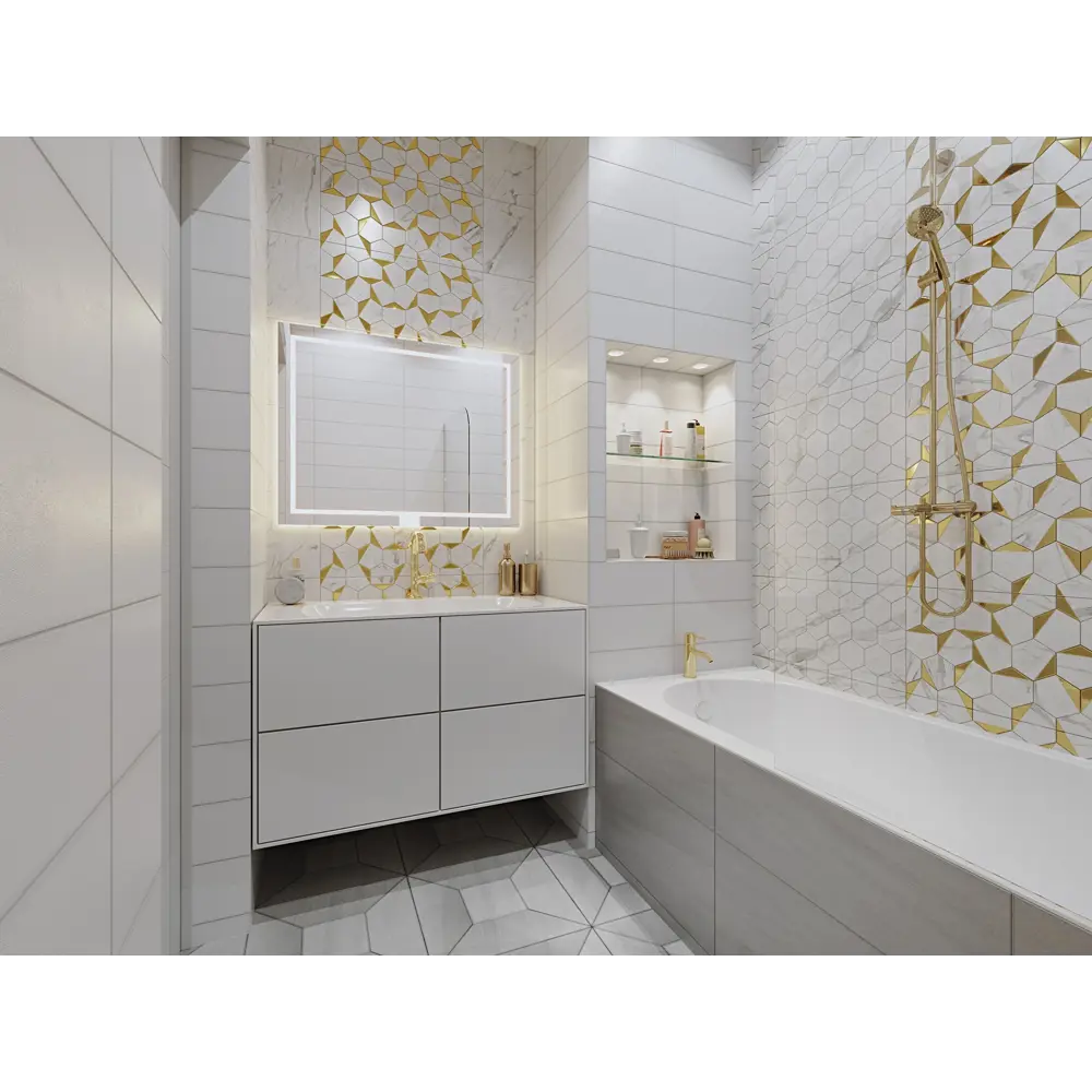Фото 4 Плитка напольная Stone 42х42 см 1.41 м² цвет светло-серый Фото 4 Плитка напольная Stone 42х42 см 1.41 м² цвет светло-серый