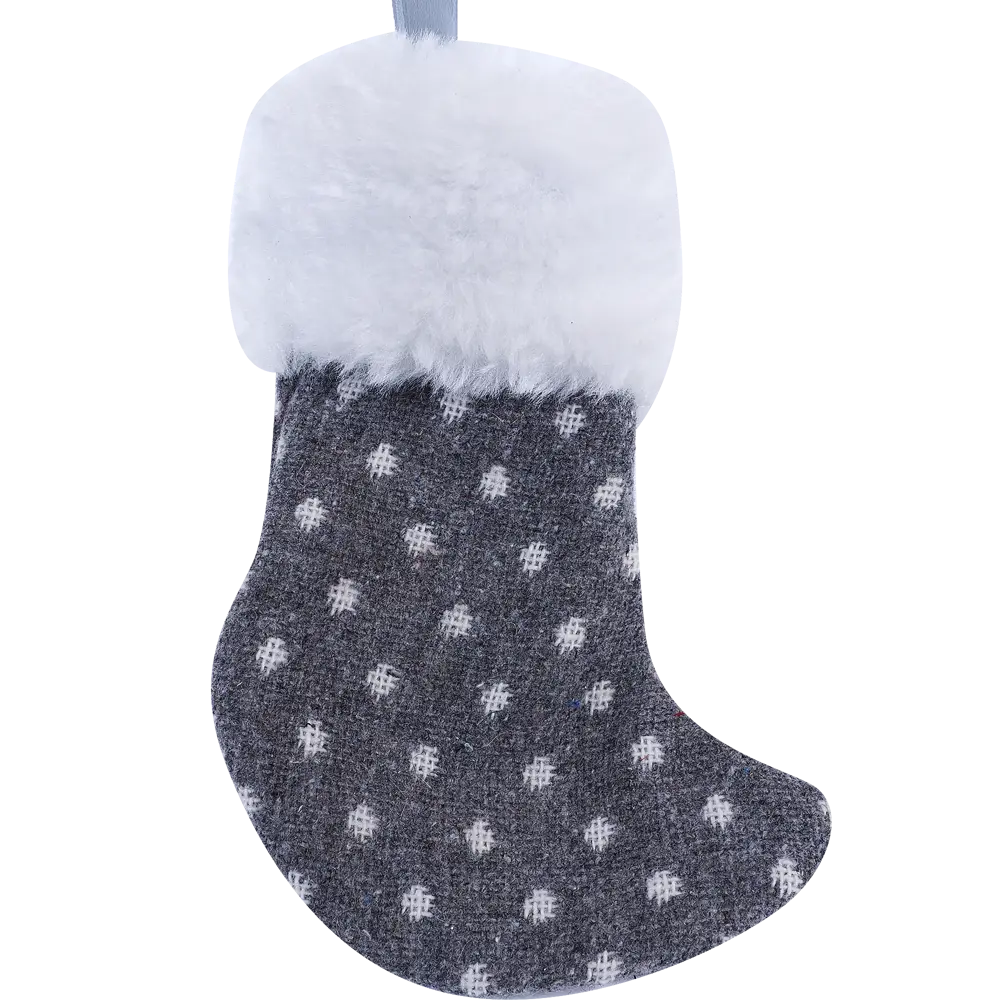 Фото Ёлочное украшение «Носок серый» Фото Ёлочное украшение «Носок серый»