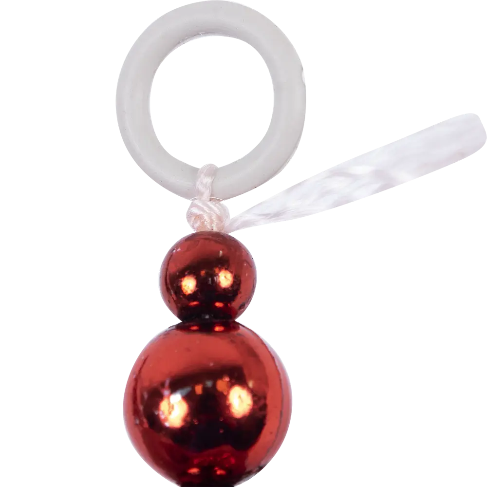 Фото 3 Бусы в пластиковой упаковке красные 180 см