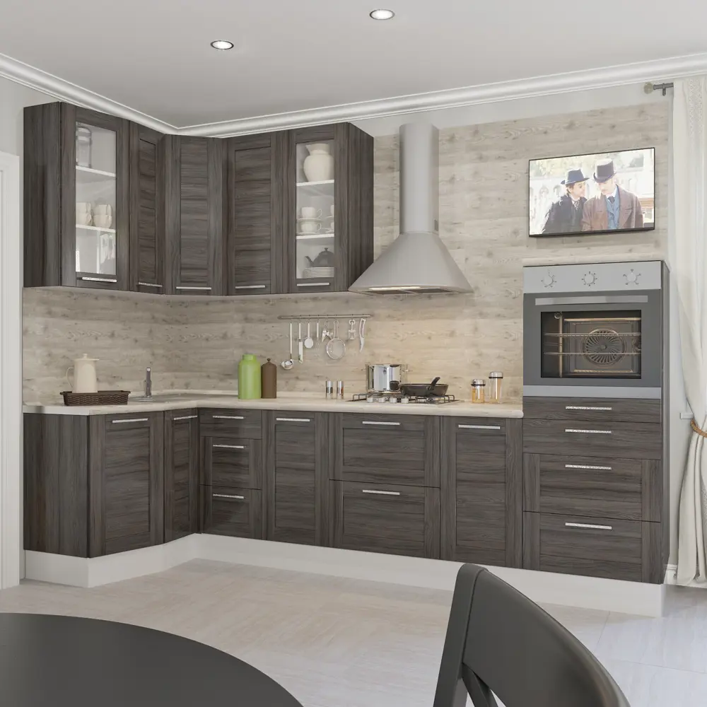 Фото 3 Витрина для шкафа Delinia «Фрейм тёмный» 60x35 см, ЛДСП, цвет коричневый