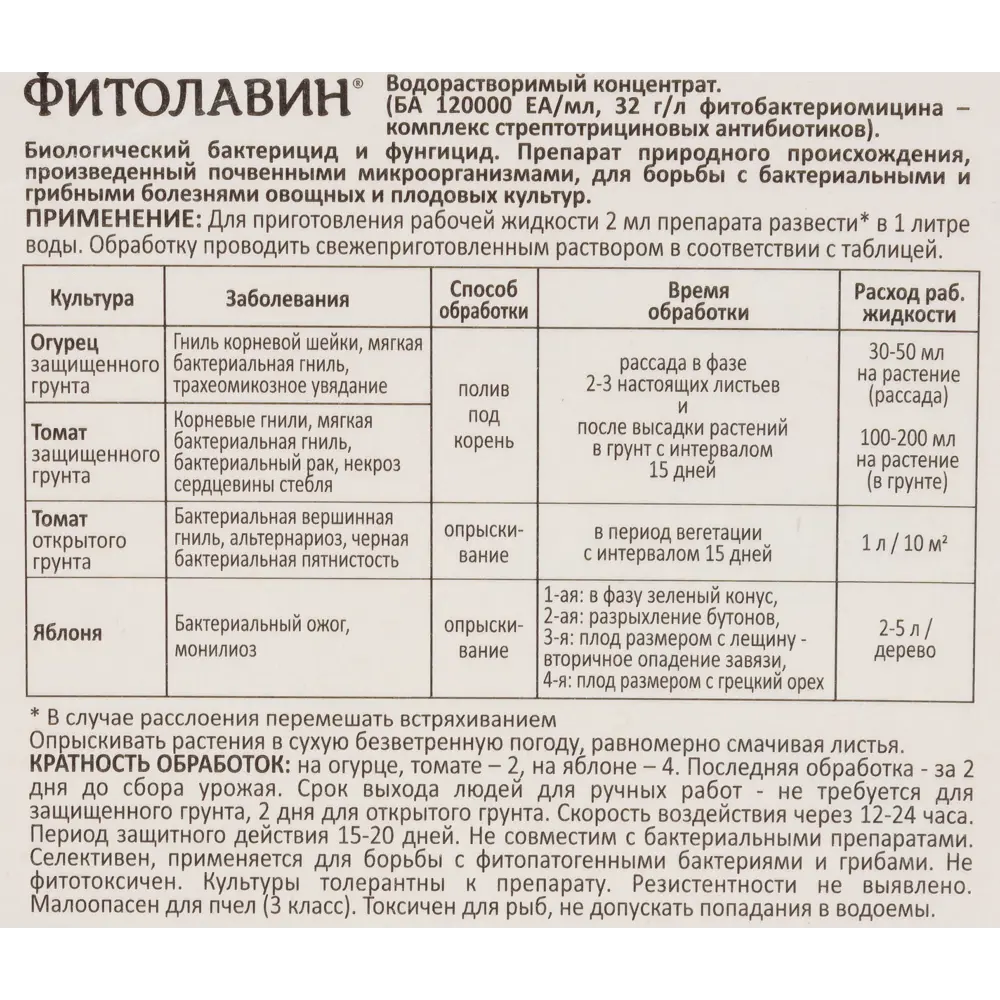 Фото 3 Средство для защиты садовых растений от болезней «Фитолавин» 2x2 мл Фото 3 Средство для защиты садовых растений от болезней «Фитолавин» 2x2 мл