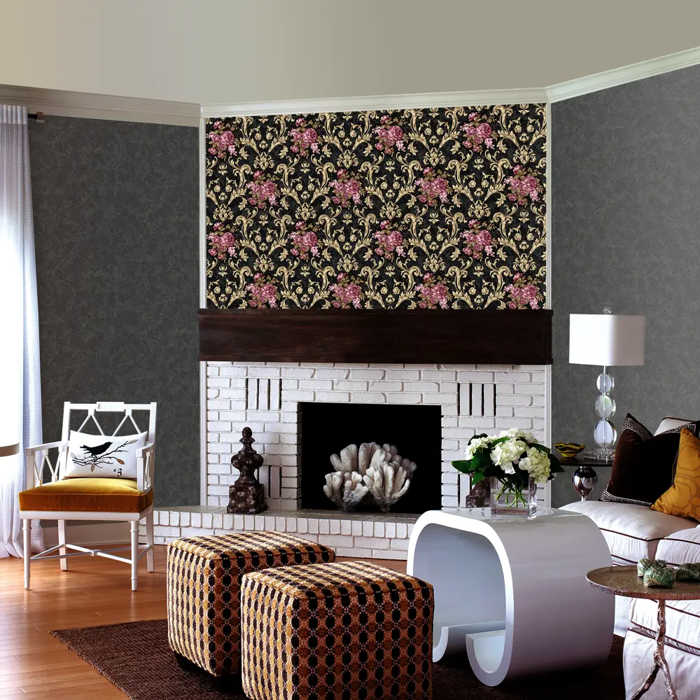 Фото 3 Обои флизелиновые Erismann Elegance чёрные 1.06 м 4391-8