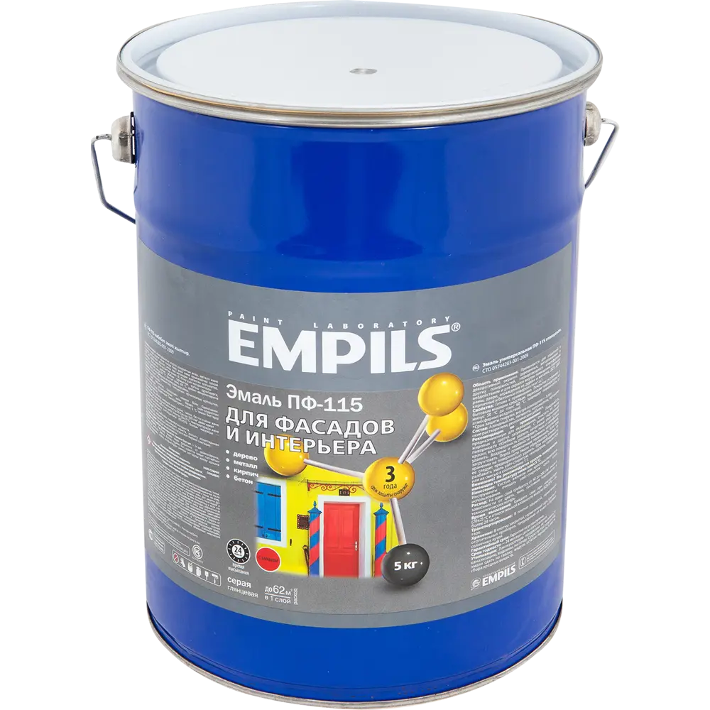 Фото Эмаль ПФ-115 Empils PL 5 кг цвет серый