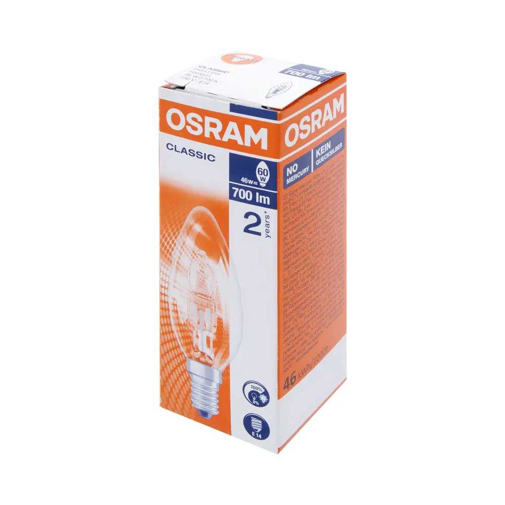 Фото 2 Лампа галогенная Osram свеча витая E14 46 Вт свет тёплый белый Фото 2 Лампа галогенная Osram свеча витая E14 46 Вт свет тёплый белый